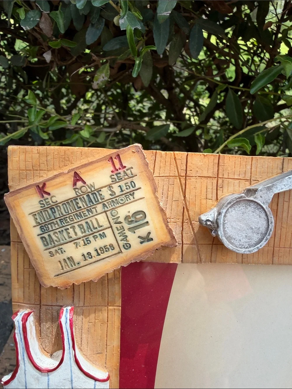 Russ Berrie 3D Hand Painted Resin basketball-themed 5X7 Picture Frame